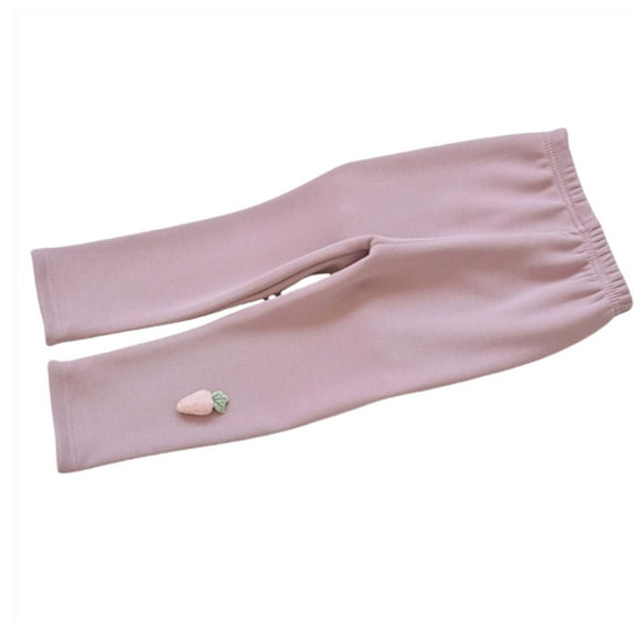 HUANBAI Girls Fleece Thermal Leggings Girls Lined Leggings Warm Winter Pattern Children Winter Thick Warm Trousers For Toddlers 18-24 Months