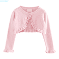 thumbnail image 1 of HUANBAI Girls Knit Cardigan Sweater Autumn Casual Outerwear Baby Toddler Kids Top Soft Comfortable Lightweight Layering Piece For Spring Summer Fall Crewneck Basic Tees 8-9 Years, 1 of 6