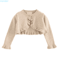 thumbnail image 1 of HUANBAI Girls Knit Cardigan Sweater Autumn Casual Outerwear Baby Toddler Kids Top Soft Comfortable Lightweight Layering Piece For Spring Summer Fall Crewneck Basic Tees 2-3 Years, 1 of 5