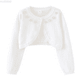 thumbnail image 1 of HUANBAI Girls Knit Cardigan Sweater Casual Summer Fall Outerwear For Toddler Kids Teenage Girls With Rhinestone Design Cute Top Tees 9-10 Years, 1 of 5