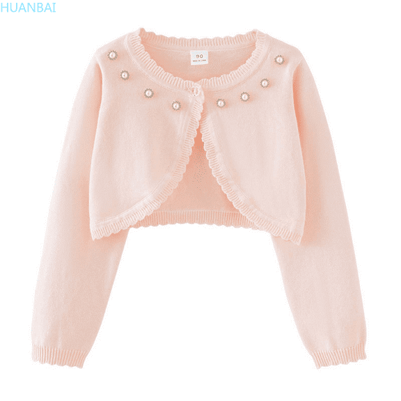 HUANBAI Girls Knit Cardigan Sweater Casual Summer Fall Outerwear For Toddler Kids Teenage Girls With Rhinestone Design Girls Shirts 11-12 Years
