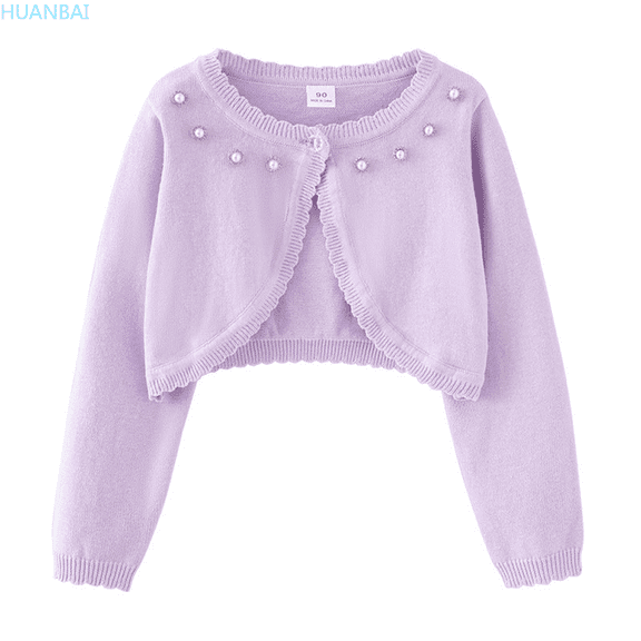 HUANBAI Girls Knit Cardigan Sweater Casual Summer Fall Outerwear For Toddler Kids Teenage Girls With Rhinestone Design Summer Blouse for Girls 7-8 Years