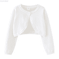 thumbnail image 1 of HUANBAI Girls' Long Sleeve Knitted Cardigan Kids Button Closure Sweaters Jacket Cover Up Tops 4-5 Years, 1 of 5
