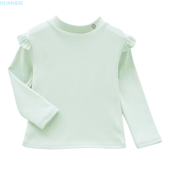 HUANBAI Girls Long Sleeve Tops For Fall And Winter Comfortable Casual Tees For Toddler And Big Kids Soft Breathable Daily Wear Crewneck Basic Tees 4-5 Years