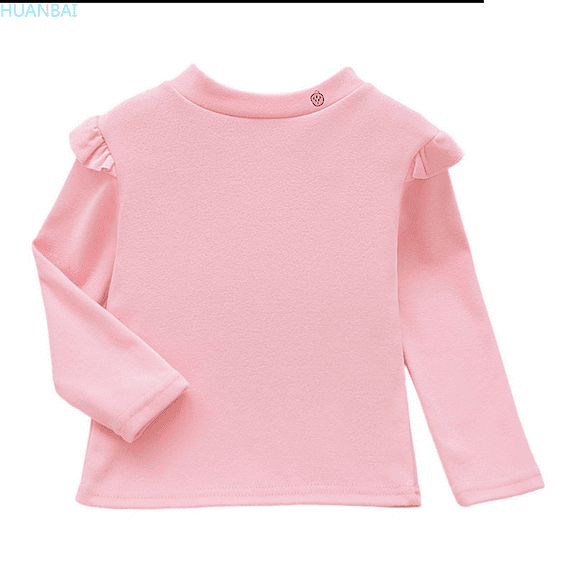 HUANBAI Girls Long Sleeve Tops For Fall And Winter Comfortable Casual Tees For Toddler And Big Kids Soft Breathable Daily Wear Soft Basic T-Shirts 2-3 Years