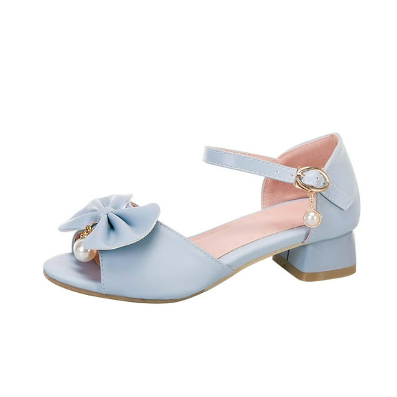 HUANBAI Girls Sandals Grils Dress Shoes Wedding Party Open Toe Glitter High Heels For Little/Big Kids 13