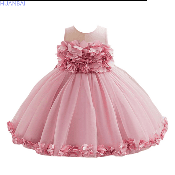 HUANBAI Girls' Sleeveless Tutu Party Dress With Puffy Skirt Princess Performance Costume For Birthday & Stage Girls Dress Sweet 5-6 Years