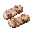 thumbnail image 1 of HUANBAI Girls' Soft Soled Flower Sandals 3-3.5 Years, 1 of 9