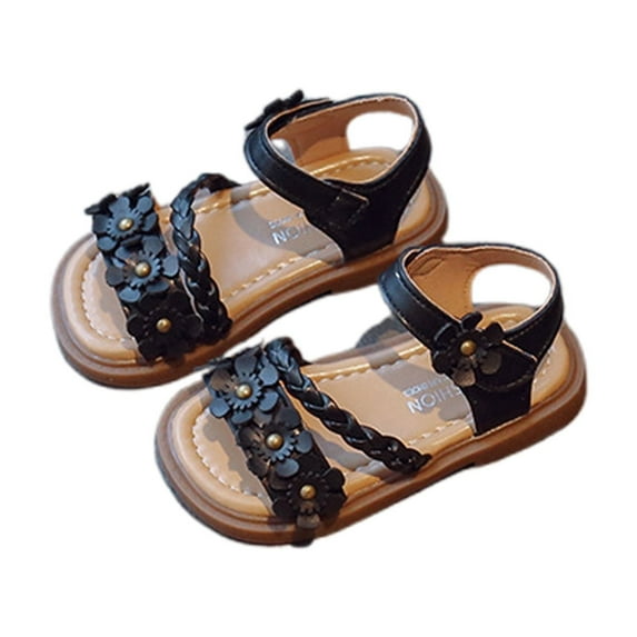 HUANBAI Girls' Soft Soled Flower Sandals 5-5.5 Years