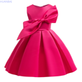 thumbnail image 1 of HUANBAI Girls' Solid Color Bow Princess Dress Formal Occasion Party Dress For Toddler & Kids Summer Dresses 2-3 Years, 1 of 9