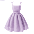 thumbnail image 1 of HUANBAI Girls Summer Dress Sleeveless Strappy Casual For Kids Age 8 12 Elastic Comfortable Outdoor Play Outfit Long Maxi Dress 8 Years, 1 of 8