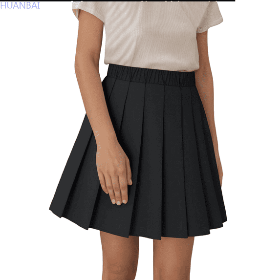 HUANBAI Girls Summer Fashion Waist Tennis Pleated Slim Skirt Casual Mini Waist Skirt Fashion High Skirt Girls A-Line Skirt 3-4 Years