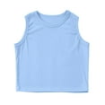 thumbnail image 1 of HUANBAI Girls Tank Tops Ribbed Knit Sleeveless Round Neck Basic Crop Tops for Kids 9-10 Years, 1 of 4