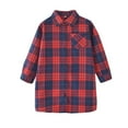 thumbnail image 1 of HUANBAI Girls Toddler Plaid Pleated Mini Dress Button Down Plaid Flannel Shirts Long Sleeve Casual Dress 3-4 Years, 1 of 3