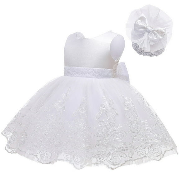 HUANBAI Girls Toddler Short Sleeve Summer Elegent Prints Dress Dance Party Dresses Clothes Outfits for Girls 0-3 Months