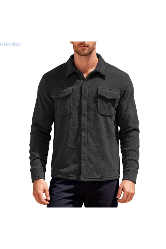 Heavyweight Flannel Lined Workwear Long Sleeve Shirt Jacket For Outdoor Casual Wear With Durable Utility Design