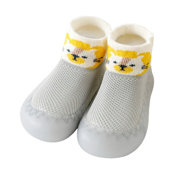 HUANBAI Infant Girls Boys Kids Leisure Cartoon Prints Shoes Mesh Soft Bottom Breathable Slip On Sport Shoes Socks Shoes 0-6 Months