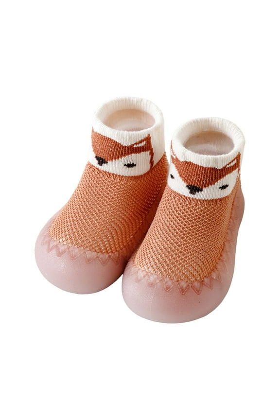 Infant Girls Boys Kids Leisure Cartoon Prints Shoes Mesh Soft Bottom Breathable Slip On Sport Shoes Socks Shoes 19-24 Months