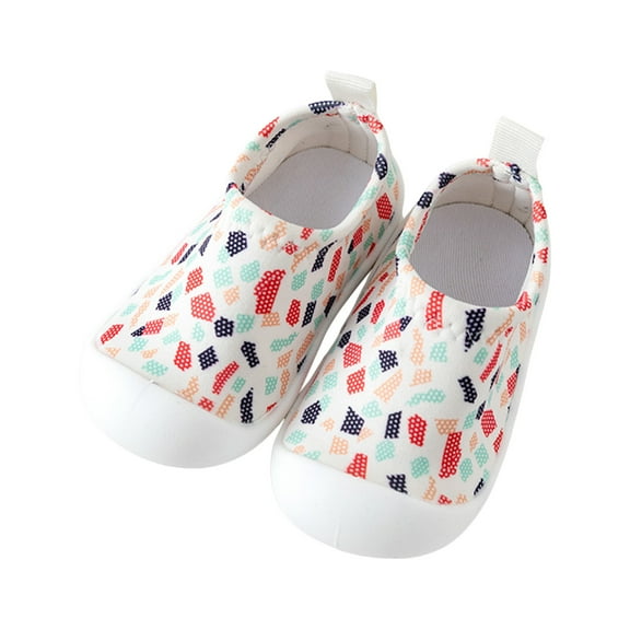 HUANBAI Infant Girls Boys Kids Leisure Shoes Canvas Soft Bottom Breathable Slip On Sport Shoes Socks Shoes 0-6 Months