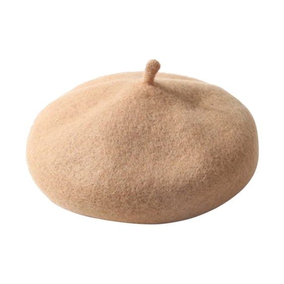 HUANBAI Kids Autumn And Winter Vintage Warm Beret Pumpkin Hat Plush Woolen Beret 9-12 Years