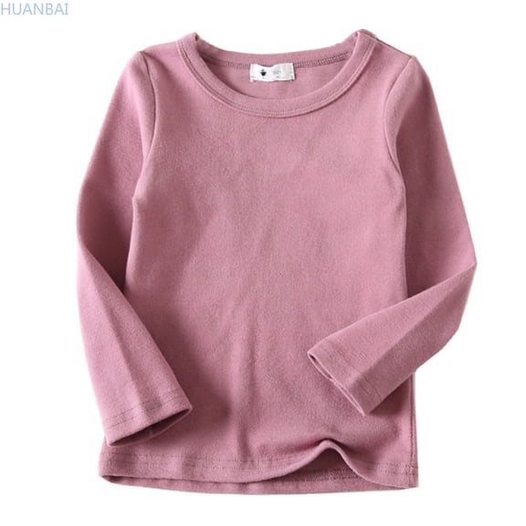 HUANBAI Kids Baby Boys Girls Shirts High Collar Soft T Shirt Unisex Long Sleeve Tee Tops Crewneck Basic Tees 6-12 Months