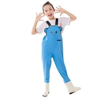 HUANBAI Kids Boys Girls Chest Waders Youth Fishing Waders With Pocket For Toddler Children Water Proof & Fishing Waders With Boots 2-3 Years