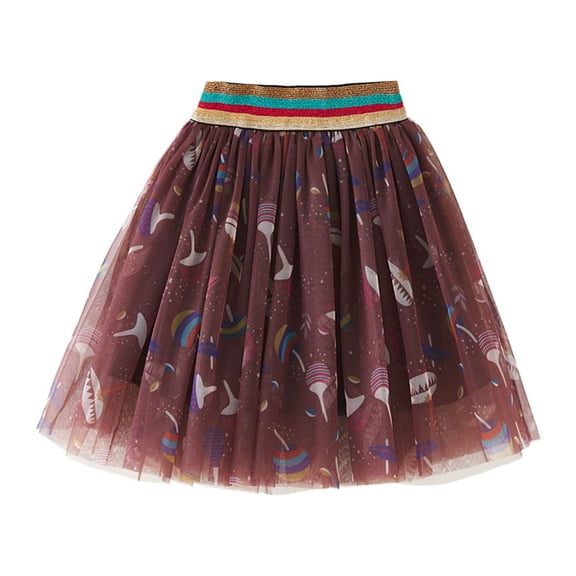 HUANBAI Kids Girls Holiday Party Ballet Skirts Party Princess Cartoon Tulle Dance Skirt 3-4 Years
