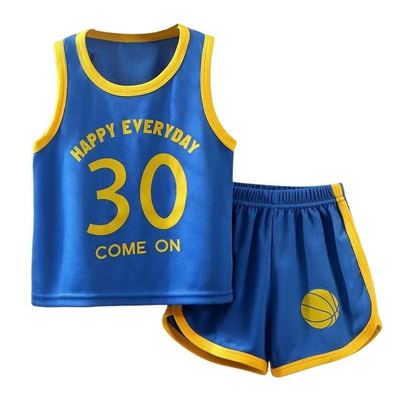 HUANBAI Kids Sports Shorts Sets Boys Jerseyss Tracksuit 2 Piece Basketball Performance Tank Top And Mesh Shorts Set 150