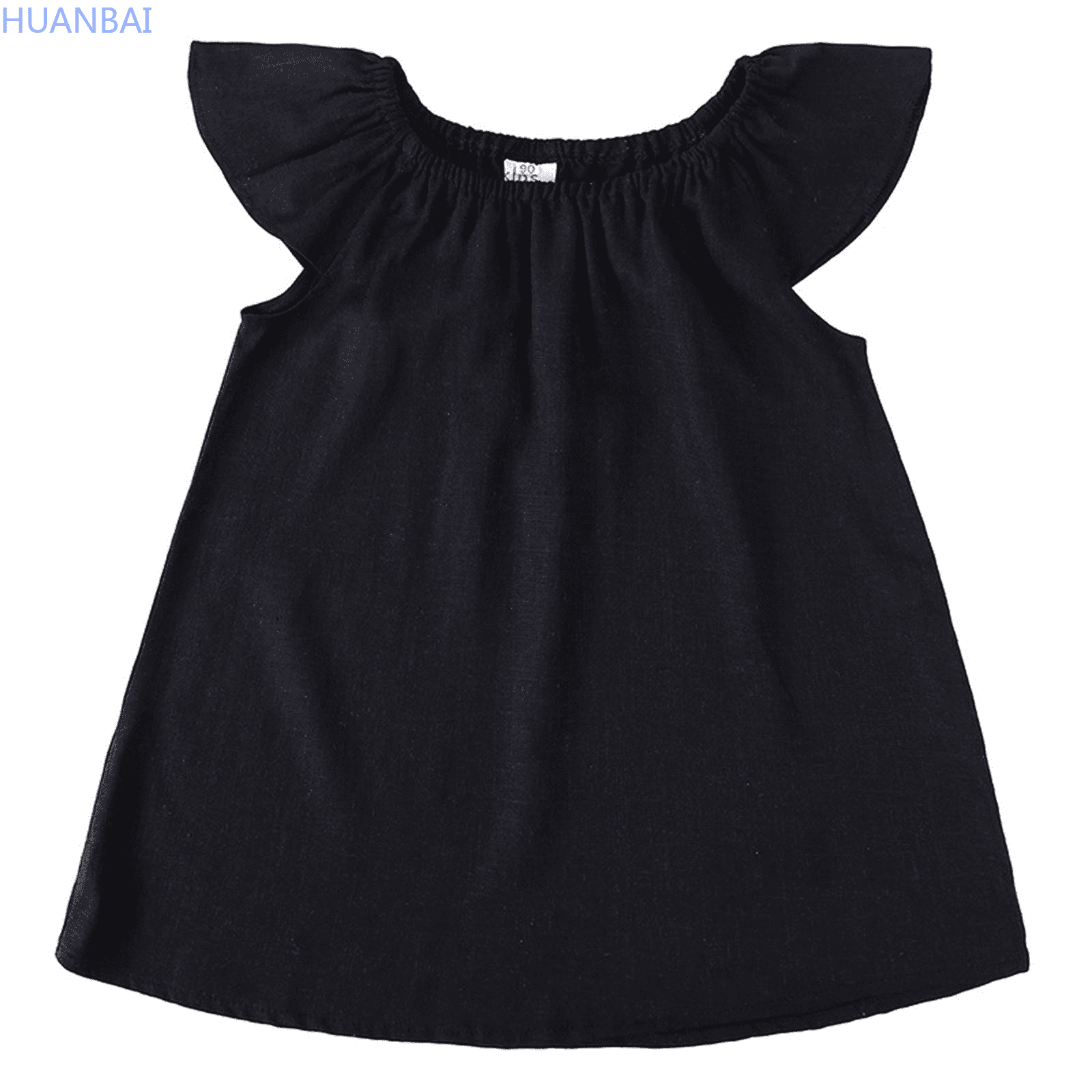 HUANBAI Kids Toddler Baby Girls Spring Summer Solid Ruffle Sleeveless ...