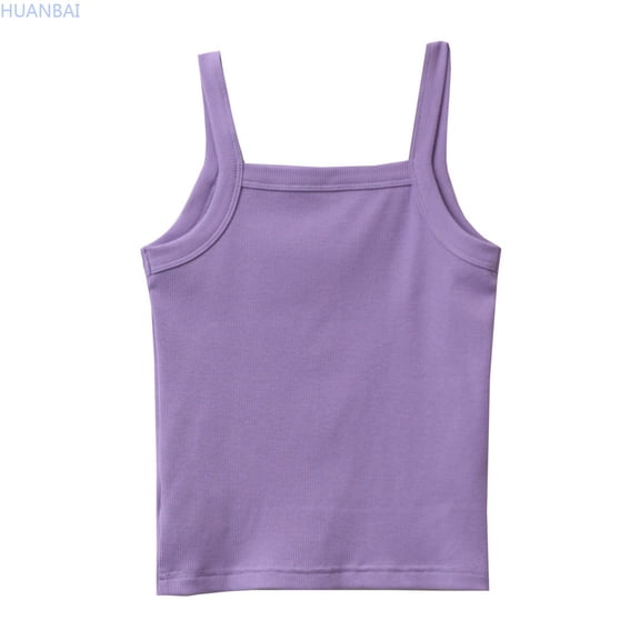 HUANBAI Kids Undershirt Tank Top Soft Undershirt For Boys And Girls Ribbed Knit Tank Tops Girls Shirts 11-12 Years