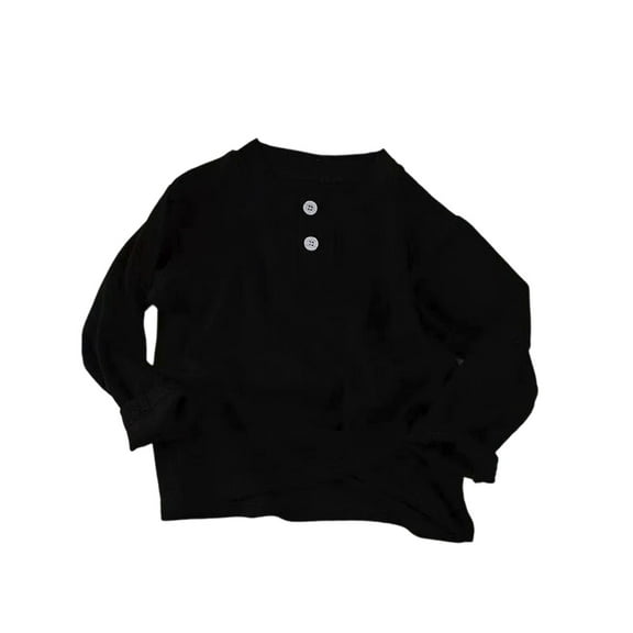 HUANBAI Long Sleeve Layering For Girls Comfortable Stretch Basic Tee Shirt Soft Everyday Wear Kids Summer Blouse for Girls 11-12 Years