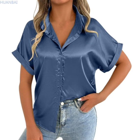 HUANBAI Men's Casual V Neck Button Down Shirt Long Sleeve Open Front Cardigan For Spring Summer Daily Vacation Wear With Detail Loose Collared Blouses