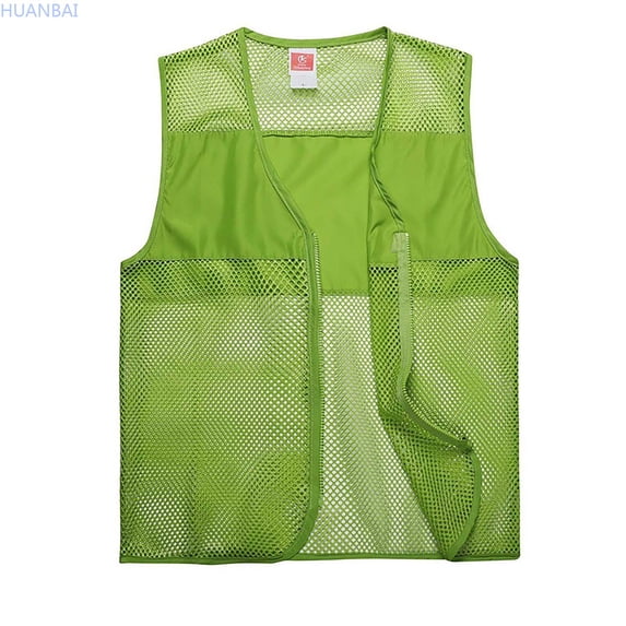 HUANBAI Men's Solid Color Reflective Mesh Vest