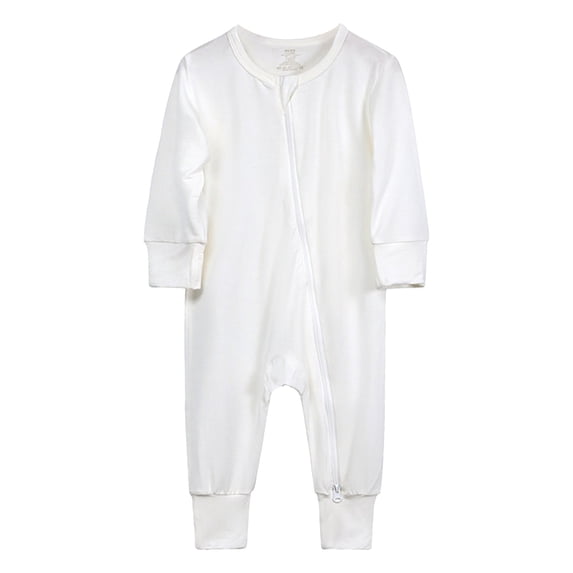 HUANBAI Baby Cotton Rompers Footless Pajamas Zipper Long Sleeve Sleeper Jumpsuit Baby jumpsuit