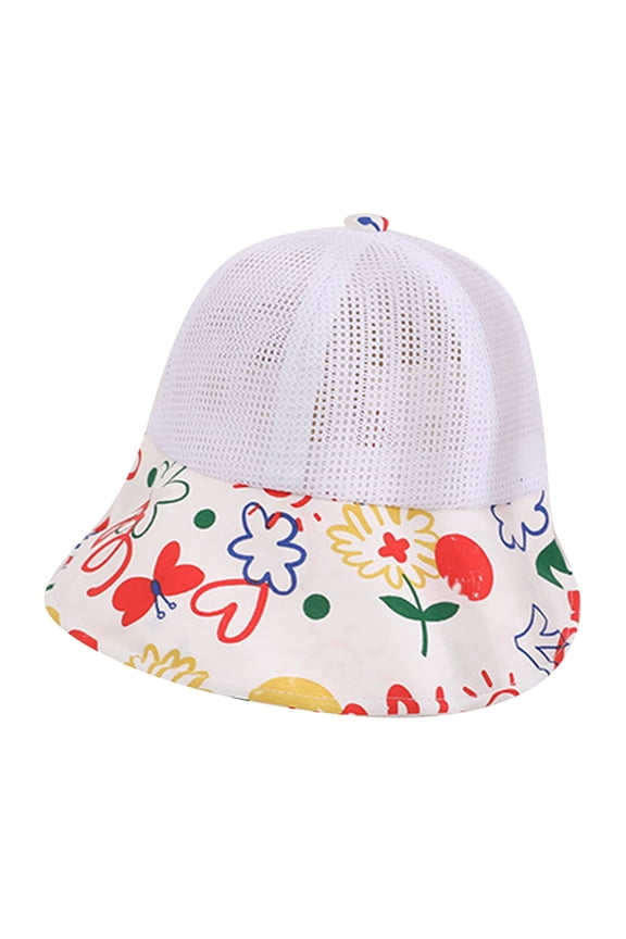 Baby Unisex Print Summer Autumn Flower Adjustable Sun Hat One Size