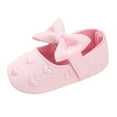 thumbnail image 1 of HUANBAI Toddler Kids Girls Heart Print Bow Cotton Shoes Soft First Walking Shoes 0-3 Months, 1 of 5