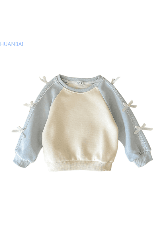 Rint Hoodie Lined Long Sleeve Pullover Sweatshirt Warm Kids Casual Top Soft Blend Comfortable Playwear Girls Loose Sweatshirts 120