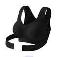 thumbnail image 1 of HUANBAI Seamless Breathable Shaping Corrective Support Bra Front Closure Seamless Back Support Posture ,(X-Large,Black), 1 of 6