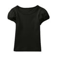 thumbnail image 1 of HUANBAI Soft Girls Short Sleeve T Shirt Cute Puff Sleeve Top Comfortable Casual Tee For Toddler And Kids Cute Top Tees 9-10 Years, 1 of 3
