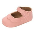 thumbnail image 1 of HUANBAI Spring And Autumn Children Baby Toddler Shoes Girls Round Toe Lightweight Comfortable Solid Color Simple Hook Loop 6-12 Months, 1 of 9