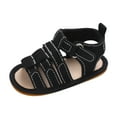 thumbnail image 1 of HUANBAI Spring And Summer Children Baby Toddler Shoes Boys And Girls Sandals Flat Bottom Light Open Toe Hook Loop Solid Color Roman Style 4, 1 of 9