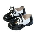 thumbnail image 1 of HUANBAI Spring And Summer New Soft And Lightweight Rubber Sole Lace Up Glossy Fashion Children's Shoes 12-18 Months, 1 of 1