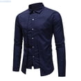 thumbnail image 1 of HUANBAI Stylish Double Placket Long Sleeve Shirt Casual Layered Top With Contrast Collar And Design Comfortable Wear, 1 of 4