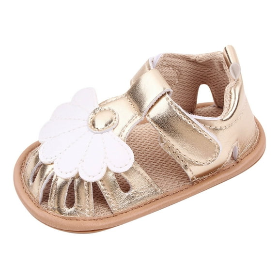 HUANBAI Summer Children Toddler Shoes Girls Sandals Flat Hollow Design Breathable Comfortable Petal Shape 4