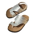 thumbnail image 1 of HUANBAI Summer Girls' Large Sized Retro Style Chunky Sequined Flip Flops With Soft Soles Suitable For Both Casual Wear And Beach Use Lightweight And With Separate Toes. 3.5-4 Years, 1 of 8