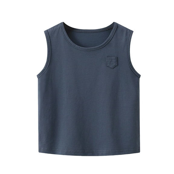 HUANBAI Summer Toddler Boys Girls Sleeveless Solid T Shirt Vest Tops Clothes 18-24 Months