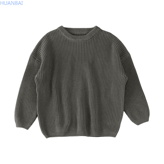 HUANBAI Toddler Baby Girl Boy Knit Sweater Round Neck Long Sleeve Pullover Sweatshirt Fall Winter Clothes Casual Sweaters 3M