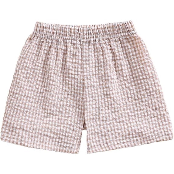 HUANBAI Toddler Baby Girl Shorts Casual Summer Gingham Plaid/Seersucker Elastic Waist Ruffle Hem Shorts Bottoms 2-3 Years