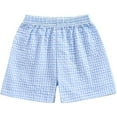 thumbnail image 1 of HUANBAI Toddler Baby Girl Shorts Casual Summer Gingham Plaid/Seersucker Elastic Waist Ruffle Hem Shorts Bottoms 2-3 Years, 1 of 7