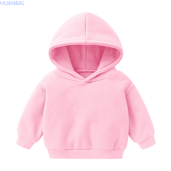 HUANBAI Toddler Boys Girls Pullover Sweatshirt Children Solid Plus Babies Hooded Color Top Girls Tops Girls Long Sleeve Hoodies 100